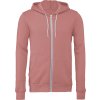 Mikina Unisex Poly-Cotton s kapucňou a na zips (Farba Biela, Veľkosť XS)