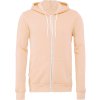 Mikina Unisex Poly-Cotton s kapucňou a na zips (Farba Biela, Veľkosť XS)