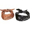 Balíček šatiek 2 kusy Satin Bandana 2-Pack (Veľkosť Uni, Farba black+cognac)