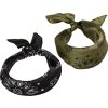 Balíček šatiek 2 kusy Satin Bandana 2-Pack (Veľkosť Uni, Farba black+cognac)