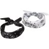 Balíček šatiek 2 kusy Satin Bandana 2-Pack (Veľkosť Uni, Farba black+cognac)