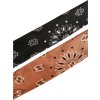 Balíček šatiek 2 kusy Satin Bandana 2-Pack (Veľkosť Uni, Farba black+cognac)