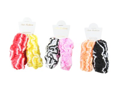 Dây buộc tóc vỉ giấy treo 2ks (Giá/bịch 12 vỉ mix 3 gam màu)