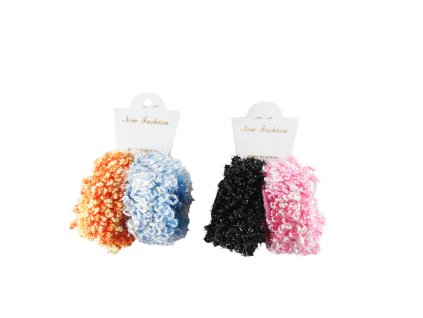 Dây buộc tóc vỉ giấy treo 2ks (Giá/bịch 12 vỉ mix 2 gam màu)