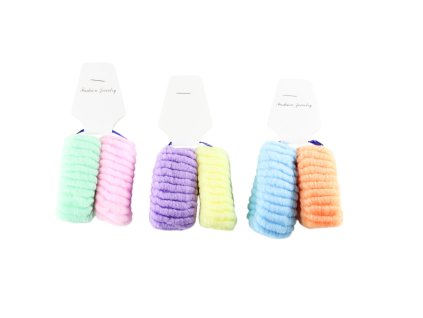 Dây buộc tóc vỉ giấy treo 2ks (Giá/bịch 12 vỉ mix 3 gam màu)