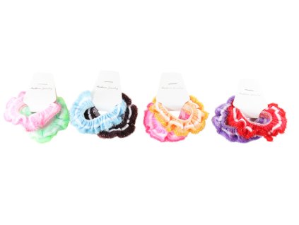 Dây buộc tóc vỉ giấy treo 2ks (Giá/bịch 12 vỉ mix 4 gam màu)