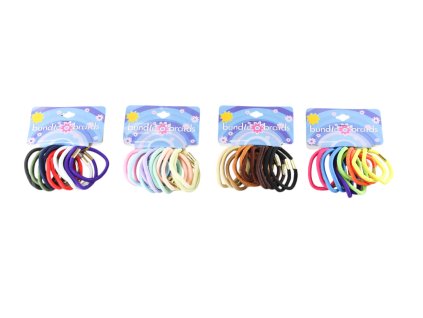 Dây buộc tóc vỉ giấy treo 12ks (Giá/bịch 12 vỉ mix 4 gam màu)