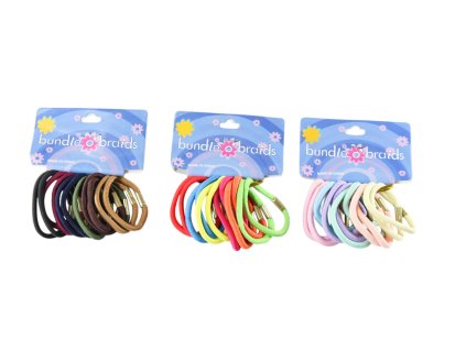 Dây buộc tóc vỉ giấy treo 12ks (Giá/bịch 12 vỉ mix 3 gam màu)