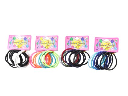 Dây buộc tóc vỉ giấy treo 8ks (Giá/bịch 12 vỉ mix 4 gam màu)