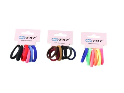 Dây buộc tóc TMT vỉ giấy treo 6ks (Giá/bịch 12 vỉ mix 3 gam màu)