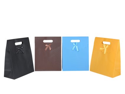 Túi đựng quà 1 màu quai dán 31x24x12cm (Bịch: 12ks mix 4 màu)