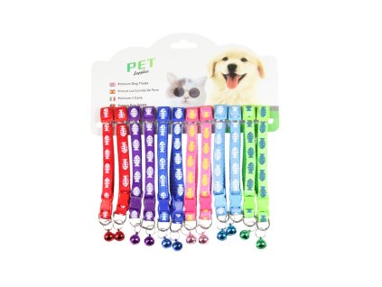 Vòng cổ chó 1cm xương cá gắn chuông (bịch: 12ks)