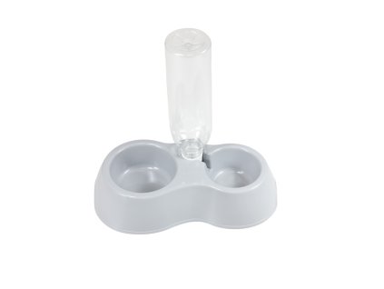 Dvojitá miska s dávkovačem vody pro psy a kočky