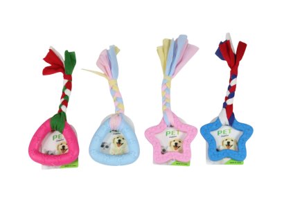 Đồ chơi chó nhựa dẻo dây vải vỉ giấy treo (bịch: 12ks)