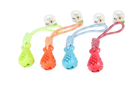 Đồ chơi chó nhựa dẻo đầu buộc dây vỉ giấy treo (bịch: 12ks)