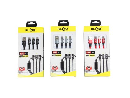 Dây nạp điện thoại đa năng cổng USB-A ra 3 đầu các loại 1m 3A (bịch: 10ks)
