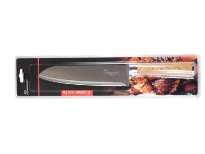 Dao bếp chuôi gỗ nẹp inox 33x4cm trong vỉ nhựa treo
