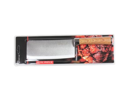 Dao chặt xương chuôi gỗ nẹp inox 30x6.5cm trong vỉ nhựa treo