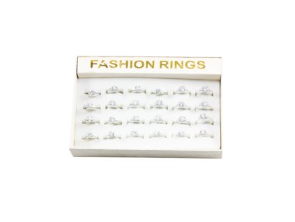 Nhẫn ocel trắng đính đá to hộp 24ks các cỡ