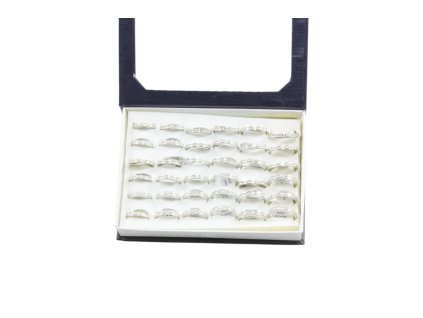 Nhẫn ocel trắng 1 hàng đá hộp 36ks các cỡ