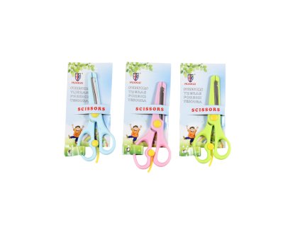Kéo trẻ em 14cm có bọc lưỡi trong vỉ giấy treo (bịch: 12ks)