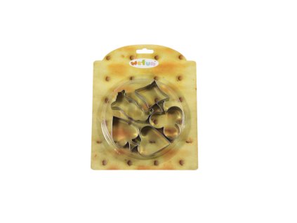 Khuôn cắt bánh inox bộ 5ks trong vỉ giấy treo (bịch: 12 bộ)
