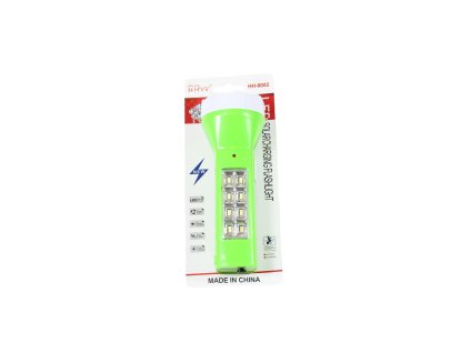 Đèn pin chiếu xa 8+1 nạp điện + năng lượng mặt trời trong vỉ nhựa treo