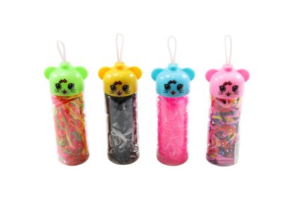 Nịt buộc tóc trong ống nhựa đầu gấu (bịch: 12ks)