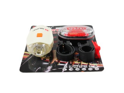 Bộ đèn xe đạp 2ks 1+5 bóng có giá treo