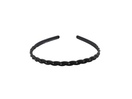 Bờm silicon xoắn đen đính đá (bịch: 12ks)