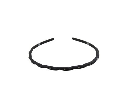 Bờm silicon nhỏ đen đính đá (bịch: 12ks)