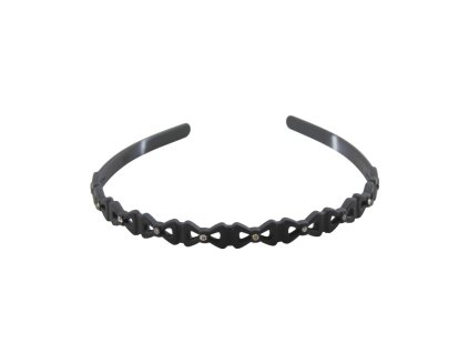 Bờm silicon nhỏ đen đính đá (bịch: 12ks)