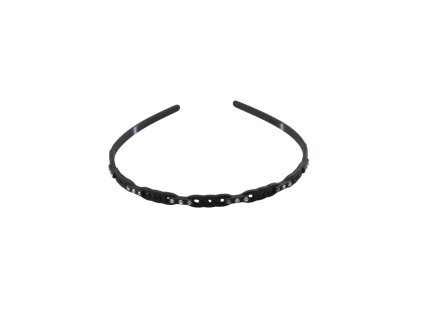 Bờm silicon nhỏ đen đính đá (bịch: 12ks)