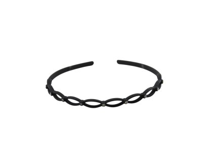 Bờm silicon nhỏ đen đính đá (bịch: 12ks)