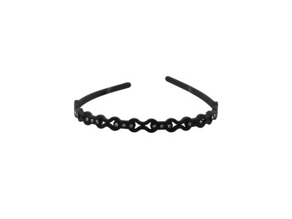 Bờm silicon nhỏ đen đính đá (bịch: 12ks)