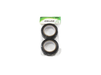 Băng dính điện đen bộ 2ks 10m x 1.7cm trong túi kẹp giấy treo (bịch: 12 bộ)