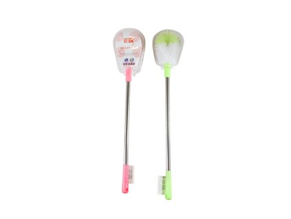Chổi cọ WC uốn bọc nhựa chuôi inox đầu nhựa