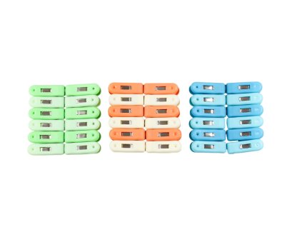 Kẹp áo nhựa ngắn đầu tròn bộ 12ks