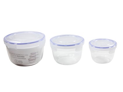 Hộp nhựa đựng đồ ăn tròn bộ 3ks 625ml + 1200ml + 2100ml