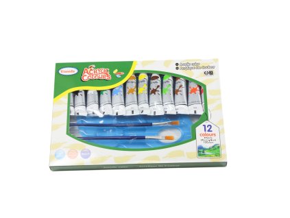 Màu vẽ nước tuýp Vneeds bộ 12ks + khay nhựa + 3 chổi vẽ