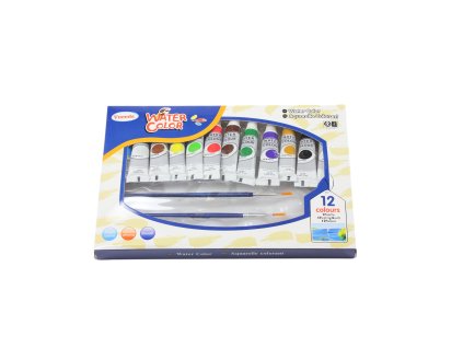 Màu vẽ nước Vneeds bộ 12ks + khay nhựa + 3 chổi vẽ