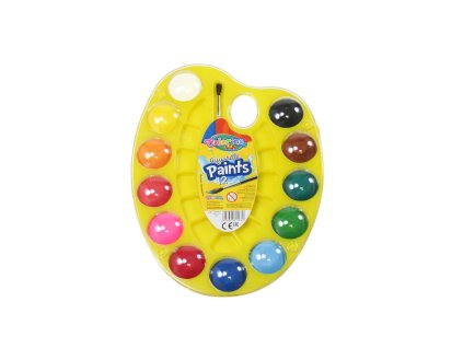 Màu vẽ nước Colorino 12 màu trong khay nhựa + chổi vẽ