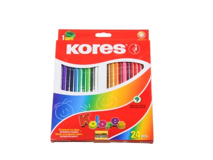 Bút chì tô màu lục giác Kores hộp 24ks + tẩy