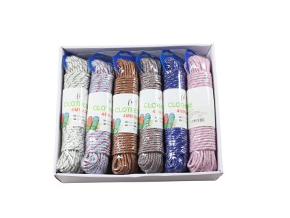 Dây dù bện màu kẻ 4mm x 20m kẹp nhựa treo (bịch: 12ks)