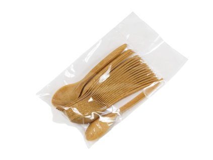 Thìa ăn nhựa pha gỗ WPC bộ 20ks