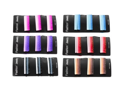 Cặp cài tóc 6cm vỉ 12ks mix màu ánh nhũ trong túi treo (bịch: 12 vỉ mix 6 gam màu)