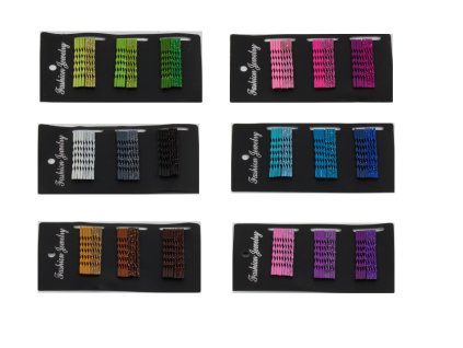 Cặp cài tóc 5.5cm vỉ 24ks mix màu trong túi treo (bịch: 12 vỉ mix 6 gam màu)