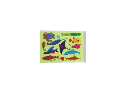 Khung vẽ nhựa sinh vật biển trong túi bóng treo (bịch: 12ks)