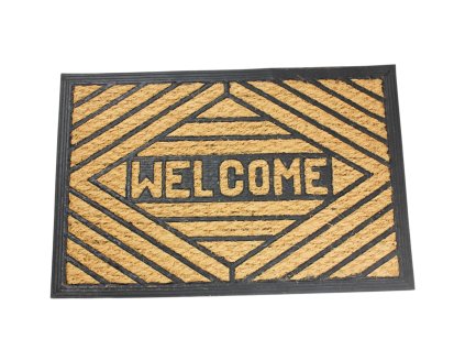 Thảm chùi chân cói viền cao su chữ nhật 40x60cm Welcome