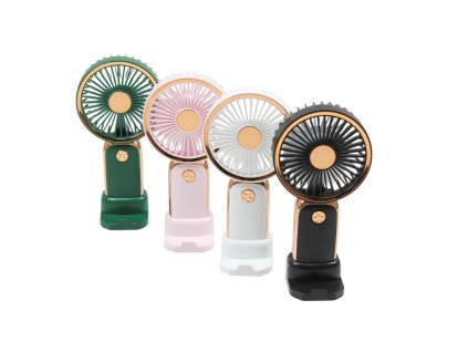 Quạt điện cầm tay tròn tay ngắn cắm nạp USB có chân đứng